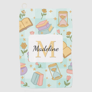 Personalized Magic Books Girl School Mint Green Golf Towel