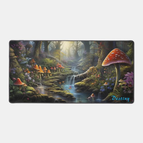 Personalized Magic Mushroom Forest Desk Mat