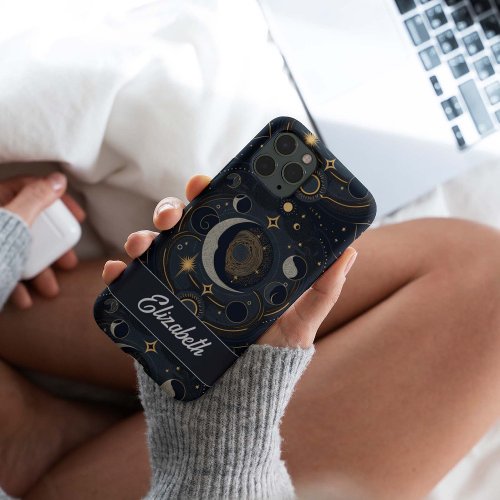 Personalized Magical Celestial Moon And Stars iPhone 12 Case