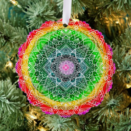 Personalized Magical Christmas Mandala  Ornament Card