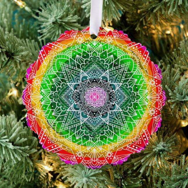 Personalized Magical Christmas Mandala  Ornament Card (Insitu (Tree))