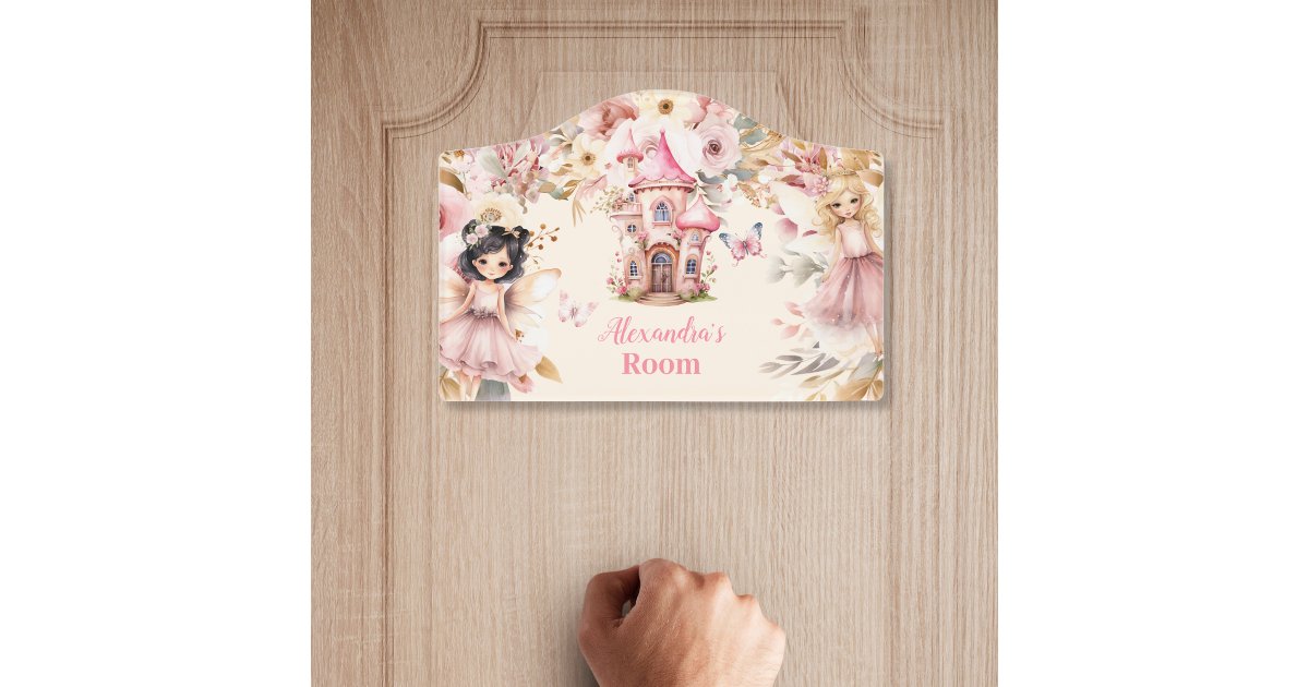 Personalized Magical Fairy Floral Garden Pixie Door Sign | Zazzle