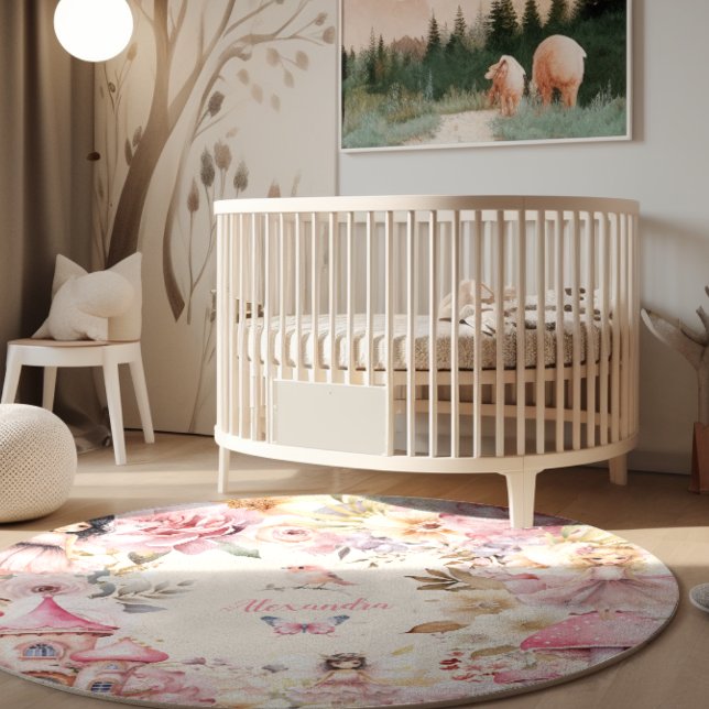 Personalized Magical Fairy Floral Garden Pixie  Rug (Creator Uploaded)