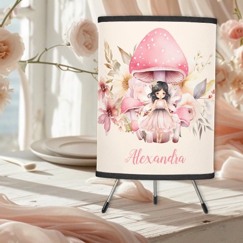 Personalized Magical Fairy Floral Garden Pixie  Tripod Lamp