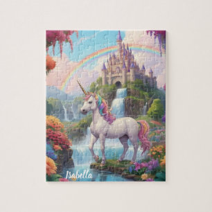 Personalized Magical Fairy Tale Unicorn Jigsaw Puzzle