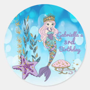 Personalized Magical Glitter Mermaid Sticker