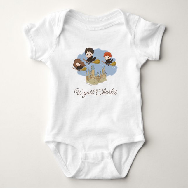 Personalized Magical Harry Potter & Hogwarts Baby Bodysuit (Front)
