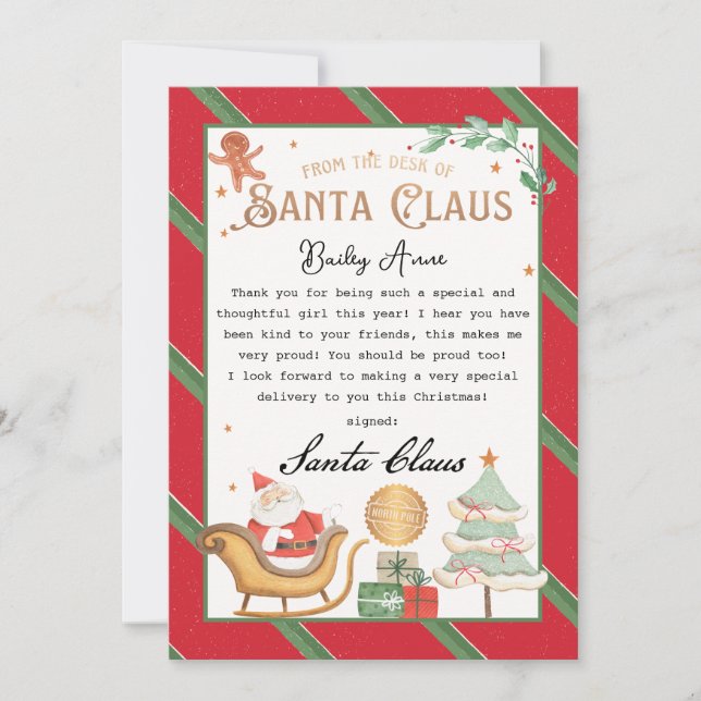 Personalized Magical Letter from Santa Printable Invitation (Front)