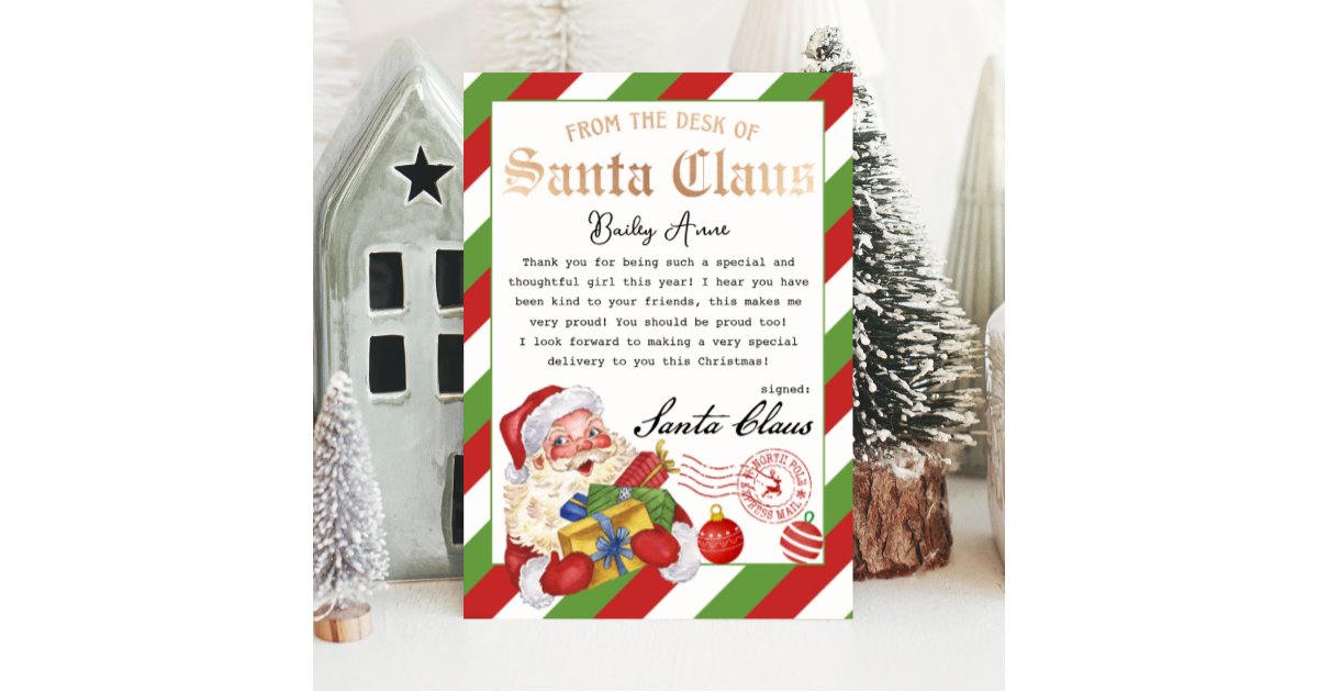 Personalized Magical Letter from Santa Printable Invitation | Zazzle