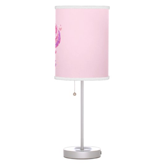 Personalized Magical Pink Glitter Unicorn Face  Table Lamp (Right)