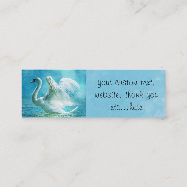 Personalized Magical Swan During a Summer Shower Mini Business Card (Front)