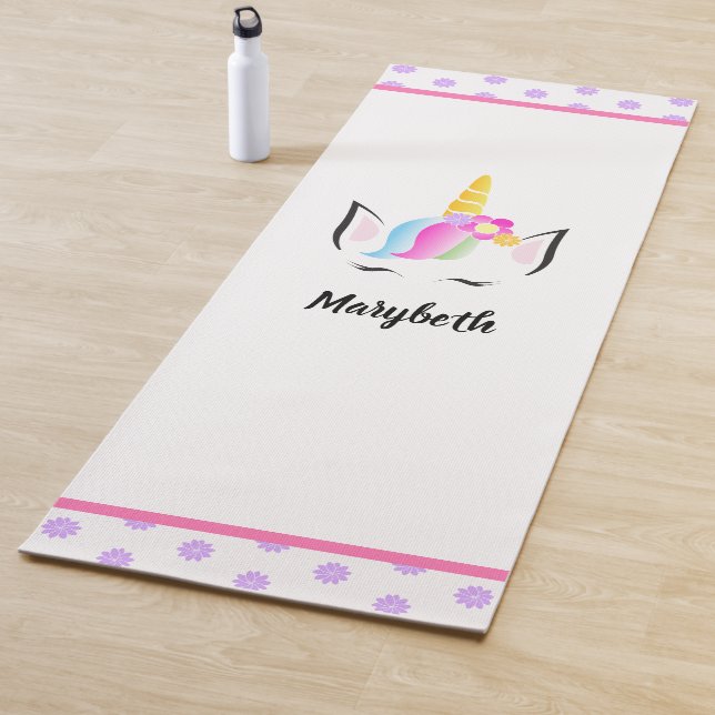 Personalized Magical Unicorn illustration Yoga Mat (In Situ)