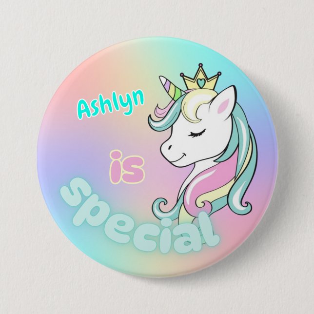 Personalized Magical Unicorn Special Affirmation Button (Front)