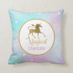 Personalized Magical Unicorn Throw Pillow