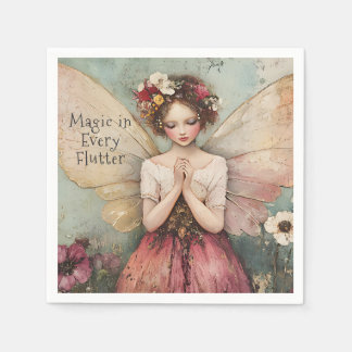 Personalized Magical Whimsical Fairy Flower Garden Napkins