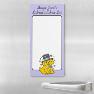 Personalized Magician Labrador Custom Name Magnetic Notepad