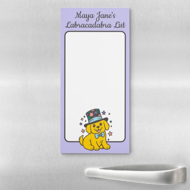 Personalized Magician Labrador Custom Name Magnetic Notepad (In Situ)