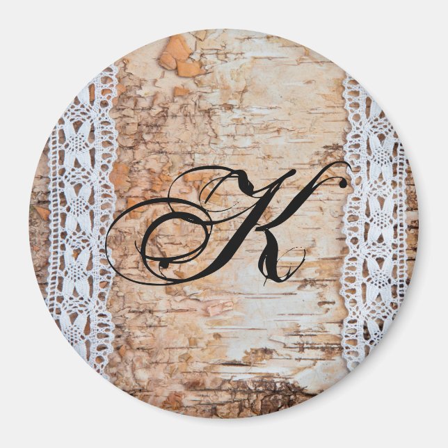 Personalized Magnet Country Barn Wood Lace Trim Ed (Front)