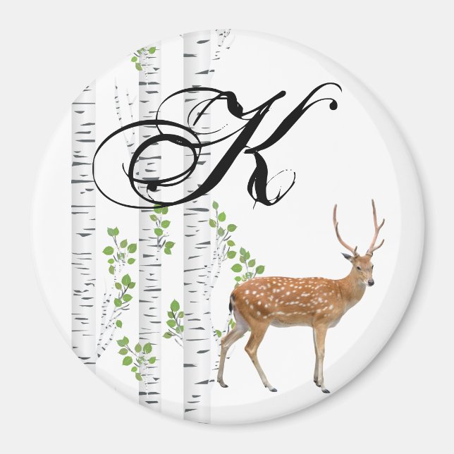 Personalized Magnet Deer Doe Buck Forest Woodland (Front)