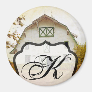 Personalized Magnet Sunset Barn Country Rustic Fie