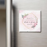 Personalized Magnet Wedding Favors for Guest<br><div class="desc">Personalized Magnet Wedding Favors for Guest with 2 option available round and square
Design with pink floral theme that could be personalized with adding name of bride and groom and also add the date</div>