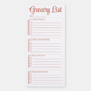 Personalized Magnetic Grocery List Kitchen Notepad