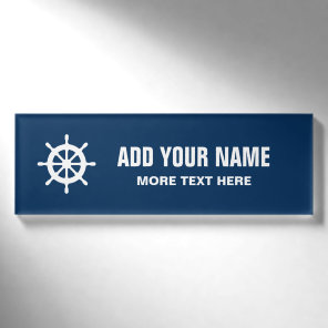 Personalized magnetic name tags for boat captain