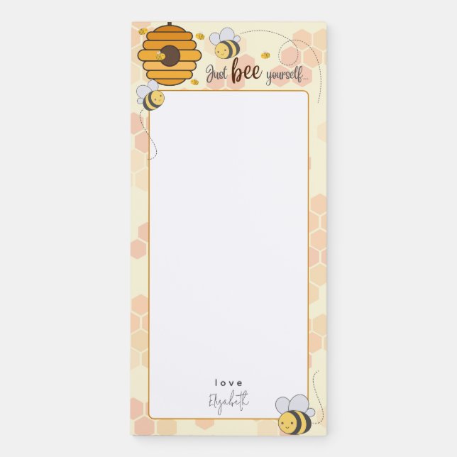 Personalized Magnetic Notepad - Bee #1 (Front)