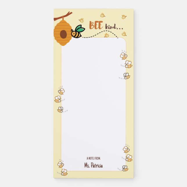 Personalized Magnetic Notepad - Bee #2 (Front)