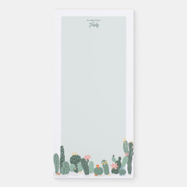 Personalized Magnetic Notepad - Cactus #2 (Front)