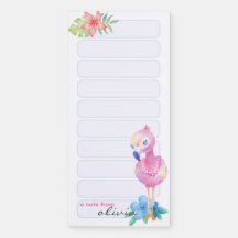 Personalized Magnetic Notepad - Flamingo #1
