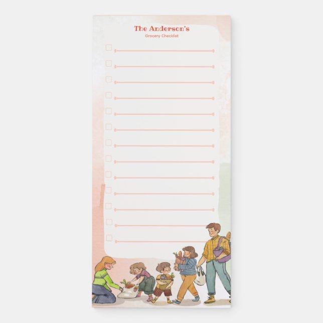 Personalized Magnetic Notepad - Grocery #1 (Front)