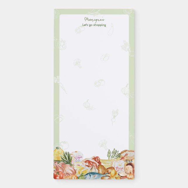 Personalized Magnetic Notepad - Grocery #2 (Front)
