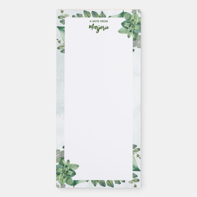Personalized Magnetic Notepad - Plants #3 (Front)