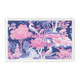 Personalized Mahjong Bams Cracks and Snacks Acrylic Tray