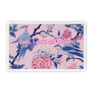 Personalized Mahjong Bams Cracks and Snacks Acrylic Tray