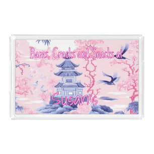 Personalized Mahjong Bams Cracks and Snacks Acrylic Tray