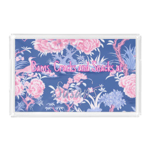 Personalized Mahjong Bams Cracks and Snacks Acrylic Tray