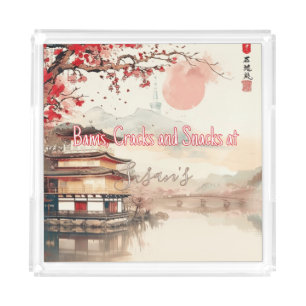 Personalized Mahjong Bams Cracks and Snacks Japan Acrylic Tray