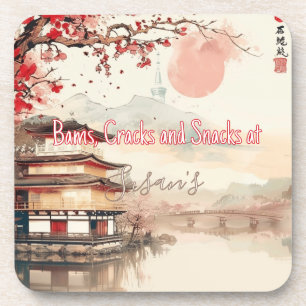 Personalized Mahjong Bams Cracks and Snacks Japan Beverage Coaster