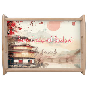 Personalized Mahjong Bams Cracks and Snacks Japan Serving Tray