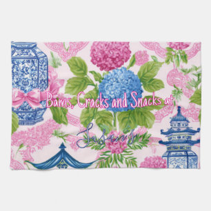 Personalized Mahjong Bams Cracks and Snacks Kitchen Towel