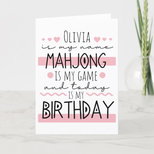 Personalized Mahjong Birthday Thank You Card