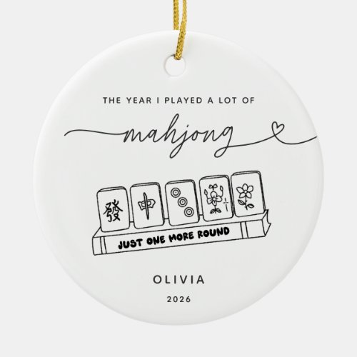 Personalized Mahjong Christmas Ornament