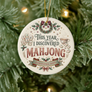 Personalized Mahjong Christmas Ornament