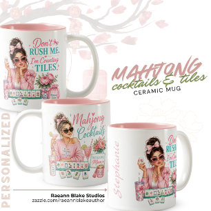 Personalized Mahjong Cocktails & Tiles Ceramic Mug
