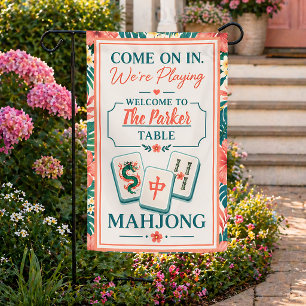 Personalized Mahjong Garden Welcome Design Flag
