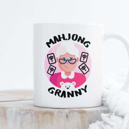 Personalized mahjong granny coffee mug