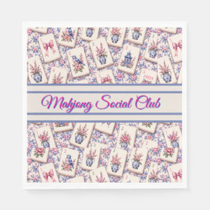 Personalized Mahjong Pink And Blue Napkins