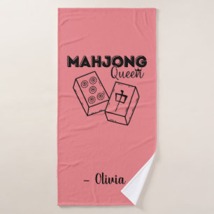 Personalized Mahjong Queen Bath Towel